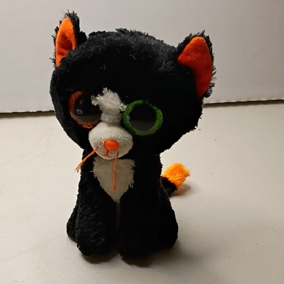 Ty Plush Cat Frights with Orange and Black Accents Lg Orange & Green Eyes Kitch - Picture 1 of 9